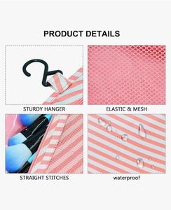 Canvas Stripped Cosmetics Bag