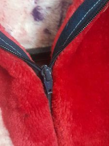 Fleece Hoodie - Red &amp; baby pink