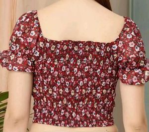 Floral Print Crop Top, Size - M
