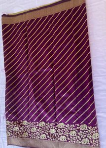 Womens Leheriya Print&amp;elephant Motife Silk Saree