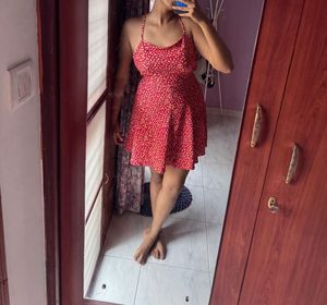 Red Floral Mini Dress