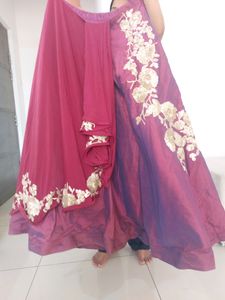 Red designer Lehanga choli zari and sequins work
