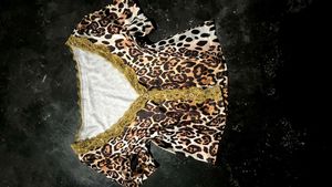 Leopard Lace Trim Crop Top