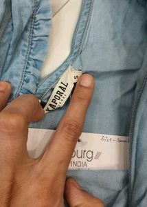 new Denim Tiered Mini Dress top