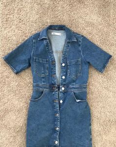 Zara Mini Denim Short Dress