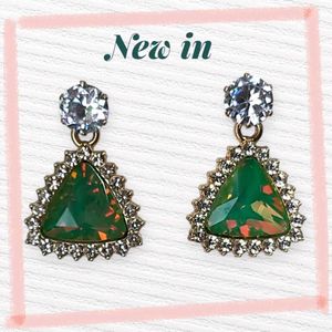 Green Stone Drop Earrings