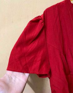 Red V Neck Top