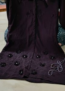 Beautiful Dark Purple Georgette Dress With Pent