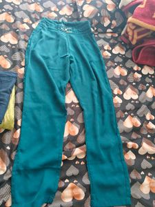 Teal High-Waisted Pants