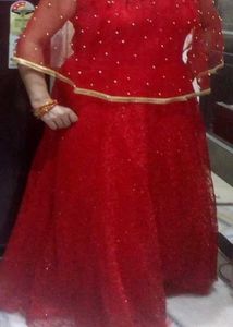 Red Embellished Party Dress