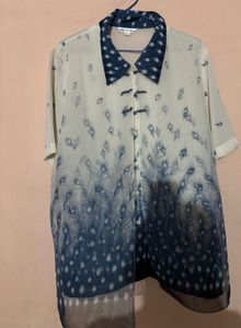 Shirt Peacock Feather Print