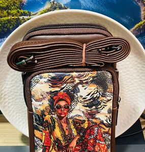 Brown Portrait Crossbody Bag
