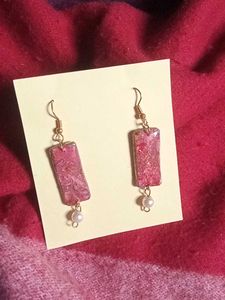 Pink Pearl Drop Earrings