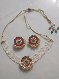 Pearl Work Ethnic Casual Gold Plated Nacklace