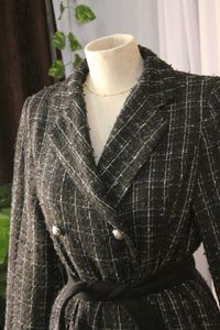 Korean Elegant Tweed Trench Coat