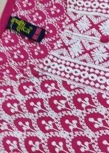 Pink Embroidered Kurta frock