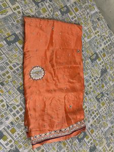 Elegant Peach Saree