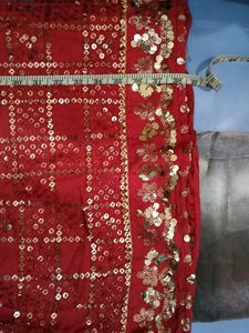 Red &amp; Gold Sequin Kurti