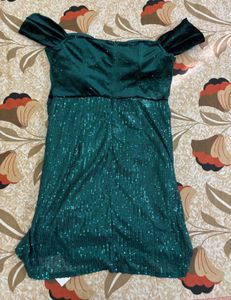Green corset Sequin Mini Dress