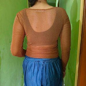 Shimmery Wrap Top
