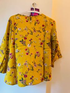 Beautiful Mustard Top In Comfy Soft &amp; Flowy Fabric