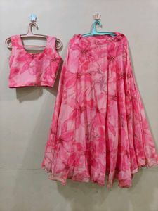 Baby Pink Organza Lehenga