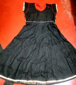 Embroidered Black &amp; Red Dress