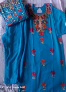 Blue Embroidered Kurta Set