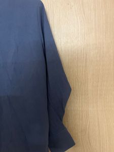 Chic Band Collar Button-Up Blouse