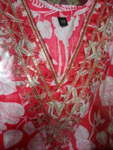 Pink Floral Kurta Set