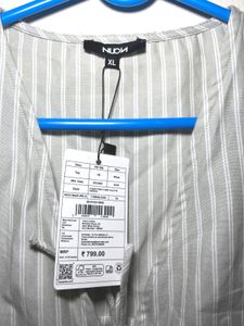NUON by Westside Sage Stripe Printed Cotton Top