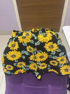 Sunflower Print Shorts