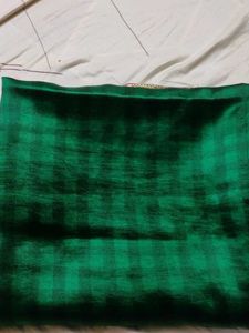Green &amp; Pink Checked Saree