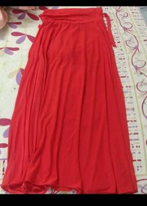 Red Maxi Skirt - Flowy and Comfortable