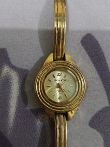 Sonata Gold Colour Watch