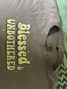 Blessed &amp; Unbothered” Lavender Tee | Oversized Cot