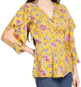 3xl Floral Wrap Top