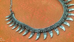 Silver Tone oxidised jewellery chain for women