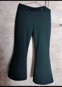 flared / bootcut dark green trousers pants