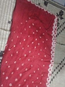 Red Embroidered Dress Material