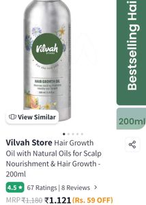 Vilvah Hair Growth Oil 60ml Left