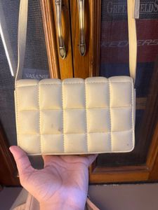 Yellow Quilted Sling Bag