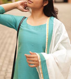 Raja Rani Nazriya Blue(kurti+dupatta)