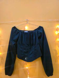 Chic Dark Green Long Sleeve Top