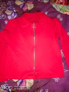 Never Used Red Zipper Top