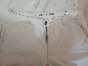 Men Off White Casual Pants Chino