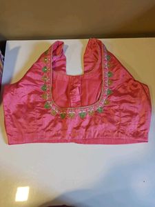 Peach saree with flower design