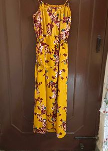 Mustard Yellow Floral Maxi Dress