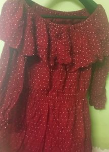 Polka Red Layered Top