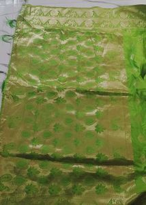 Green &amp; Gold Banarasi Silk Saree